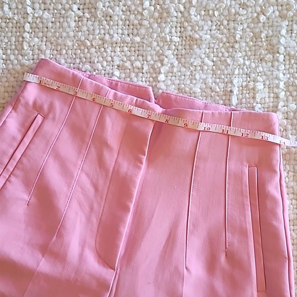 ZARA Bubblegum Pink High Waisted Trousers / Cigarette Pants Size Small - Picture 8 of 13